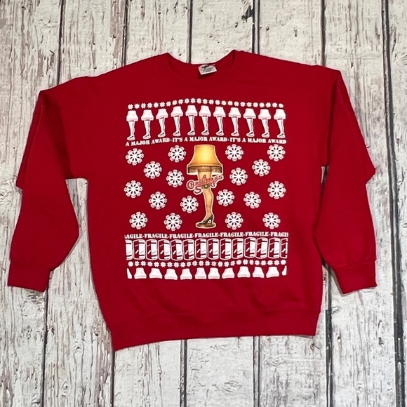 A Christmas Story Red Ugly Sweater Pullover Jumper Sweatshirt - Picture 1 of 5
